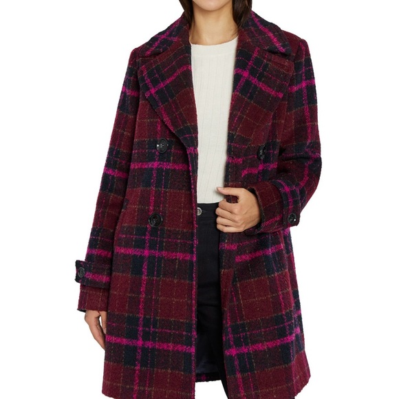 Sam Edelman double breasted plaid coat L - Picture 7 of 7